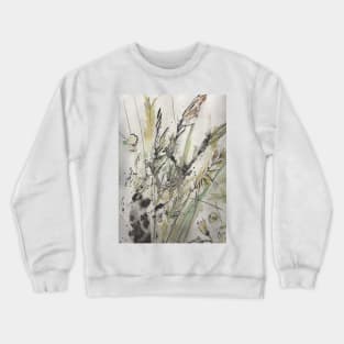 English Summer meadow, grasses, flowers design Crewneck Sweatshirt